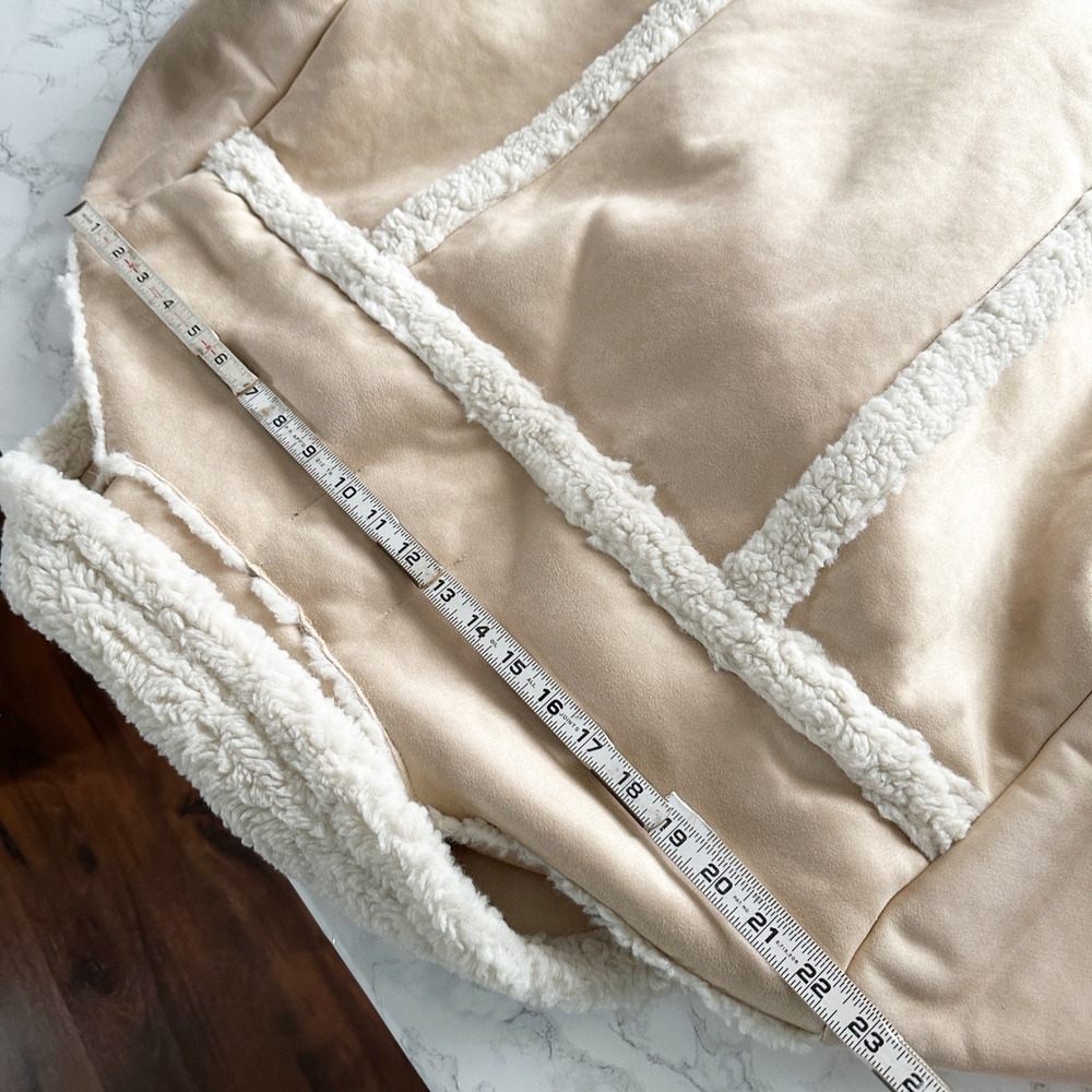 Frye Faux Shearling & Suede Long Sleeve Moto Jacket Women's Size XL NEW - Picture 13 of 13